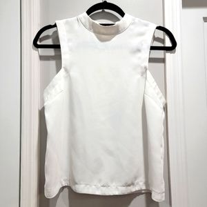 Topshop Zippered High Neck Sleeveless Blouse